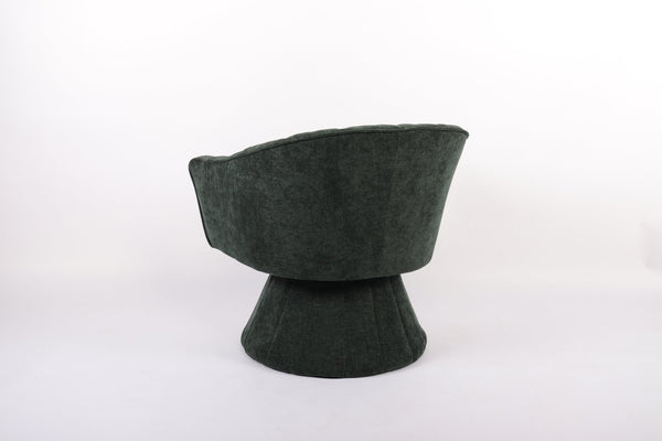 English Elm Modern Striped Upholstered Accent Chair with Lumbar Support and Matte Black Metal Legs Green W2105P509590
