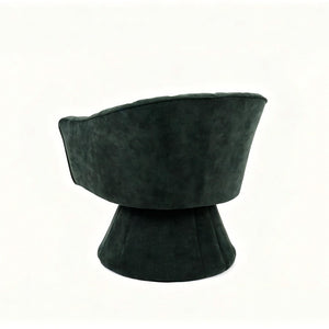 English Elm Modern Striped Upholstered Accent Chair with Lumbar Support and Matte Black Metal Legs Green W2105P509590