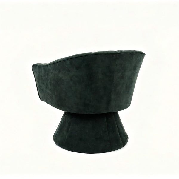 English Elm Modern Striped Upholstered Accent Chair with Lumbar Support and Matte Black Metal Legs Green W2105P509590