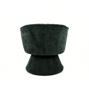 English Elm Modern Striped Upholstered Accent Chair with Lumbar Support and Matte Black Metal Legs Green W2105P509590