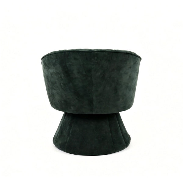 English Elm Modern Striped Upholstered Accent Chair with Lumbar Support and Matte Black Metal Legs Green W2105P509590