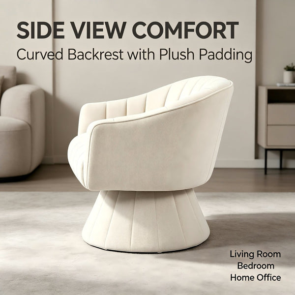 English Elm Modern Striped Upholstered Accent Chair with Lumbar Support and Matte Black Metal Legs Cream W2105P509591