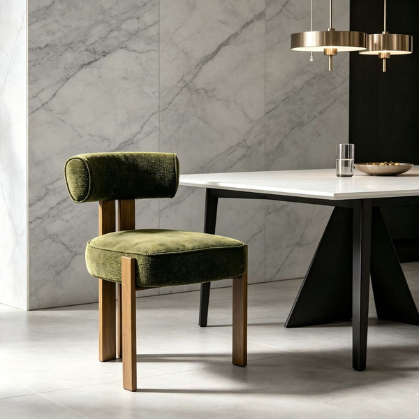 English Elm Modern Wingback Faux Leather Accent Chair with X-frame Legs for Living Room Reading Green W2105P513661