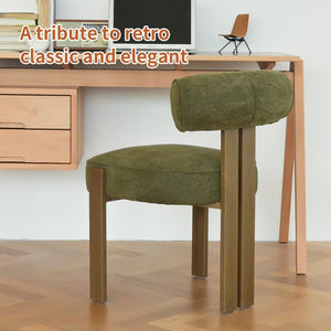 English Elm Modern Wingback Faux Leather Accent Chair with X-frame Legs for Living Room Reading Green W2105P513661