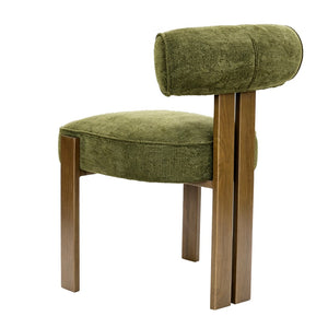 English Elm Modern Wingback Faux Leather Accent Chair with X-frame Legs for Living Room Reading Green W2105P513661