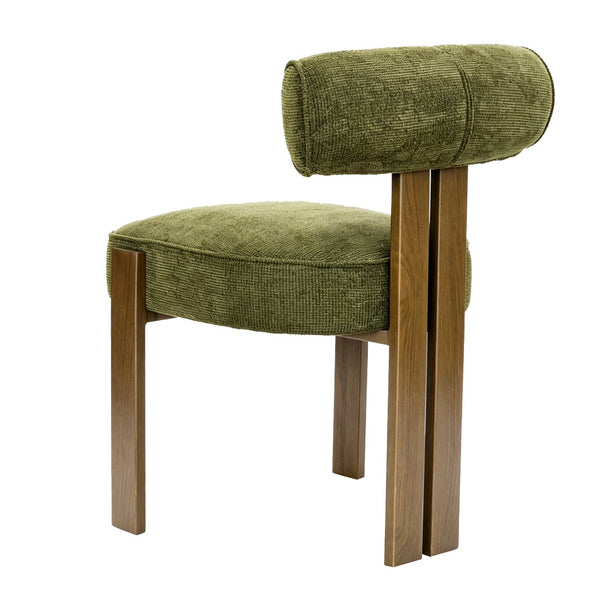 English Elm Modern Wingback Faux Leather Accent Chair with X-frame Legs for Living Room Reading Green W2105P513661