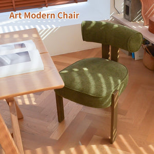 English Elm Modern Wingback Faux Leather Accent Chair with X-frame Legs for Living Room Reading Green W2105P513661
