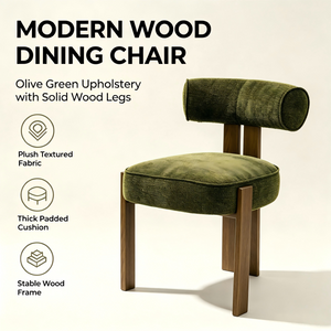 English Elm Modern Wingback Faux Leather Accent Chair with X-frame Legs for Living Room Reading Green W2105P513661