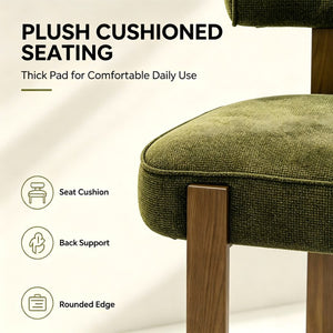 English Elm Modern Wingback Faux Leather Accent Chair with X-frame Legs for Living Room Reading Green W2105P513661
