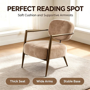 English Elm Modern Wingback Faux Leather Accent Chair with X-frame Legs for Living Room Reading W2105P517477