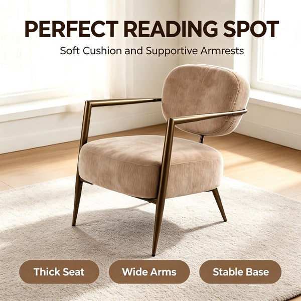 English Elm Modern Wingback Faux Leather Accent Chair with X-frame Legs for Living Room Reading W2105P517477