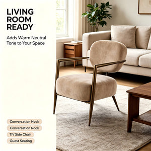 English Elm Modern Wingback Faux Leather Accent Chair with X-frame Legs for Living Room Reading W2105P517477