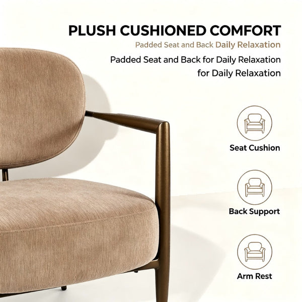 English Elm Modern Wingback Faux Leather Accent Chair with X-frame Legs for Living Room Reading W2105P517477