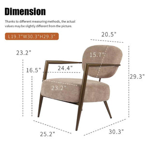English Elm Modern Wingback Faux Leather Accent Chair with X-frame Legs for Living Room Reading W2105P517477