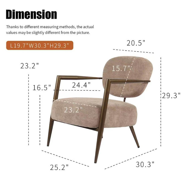 English Elm Modern Wingback Faux Leather Accent Chair with X-frame Legs for Living Room Reading W2105P517477