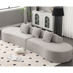English Elm Sofa Cloud Curved Terrycloth Upholstered Modular Living Room Lounge Plush Wraparound W2108P168063