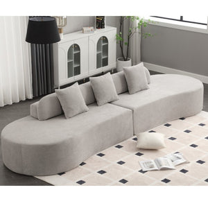 English Elm Sofa Cloud Curved Terrycloth Upholstered Modular Living Room Lounge Plush Wraparound W2108P168063