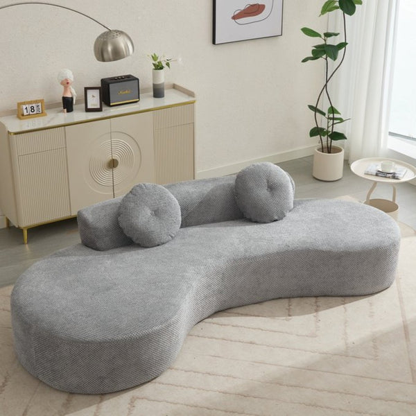 English Elm [new Curved Cloud Sofa 105 Inch Corduroy Upholstered Modern Minimalist Living Room Couch Gray W2108P196831