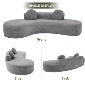 English Elm [new Curved Cloud Sofa 105 Inch Corduroy Upholstered Modern Minimalist Living Room Couch Gray W2108P196831