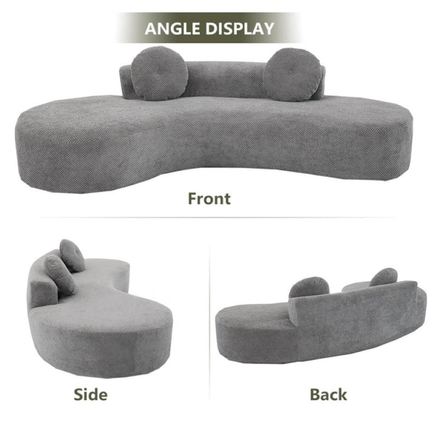 English Elm [new Curved Cloud Sofa 105 Inch Corduroy Upholstered Modern Minimalist Living Room Couch Gray W2108P196831