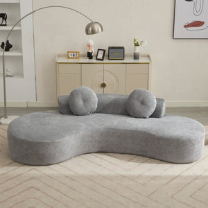 English Elm [new Curved Cloud Sofa 105 Inch Corduroy Upholstered Modern Minimalist Living Room Couch Gray W2108P196831