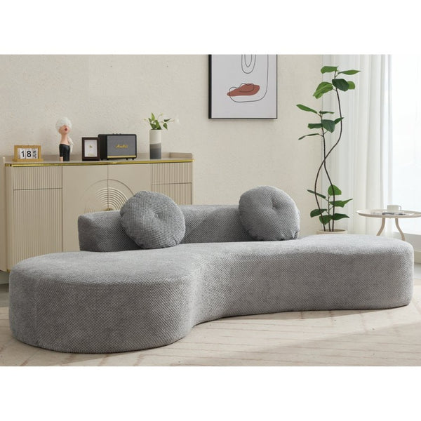 English Elm [new Curved Cloud Sofa 105 Inch Corduroy Upholstered Modern Minimalist Living Room Couch Gray W2108P196831