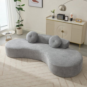 English Elm [new Curved Cloud Sofa 105 Inch Corduroy Upholstered Modern Minimalist Living Room Couch Gray W2108P196831