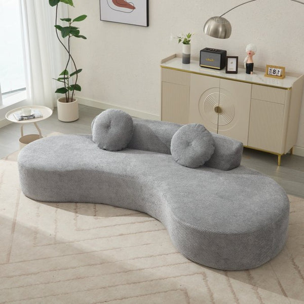 English Elm [new Curved Cloud Sofa 105 Inch Corduroy Upholstered Modern Minimalist Living Room Couch Gray W2108P196831