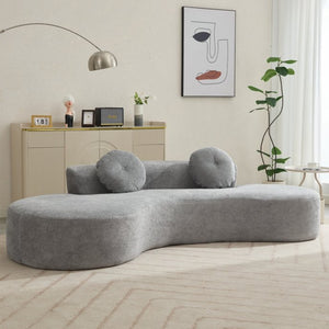 English Elm [new Curved Cloud Sofa 105 Inch Corduroy Upholstered Modern Minimalist Living Room Couch Gray W2108P196831