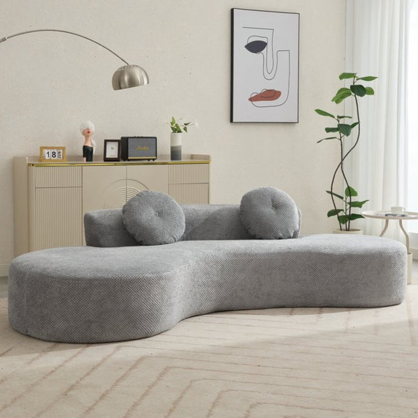 English Elm [new Curved Cloud Sofa 105 Inch Corduroy Upholstered Modern Minimalist Living Room Couch Gray W2108P196831
