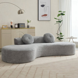 English Elm [new Curved Cloud Sofa 105 Inch Corduroy Upholstered Modern Minimalist Living Room Couch Gray W2108P196831