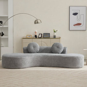 English Elm [new Curved Cloud Sofa 105 Inch Corduroy Upholstered Modern Minimalist Living Room Couch Gray W2108P196831