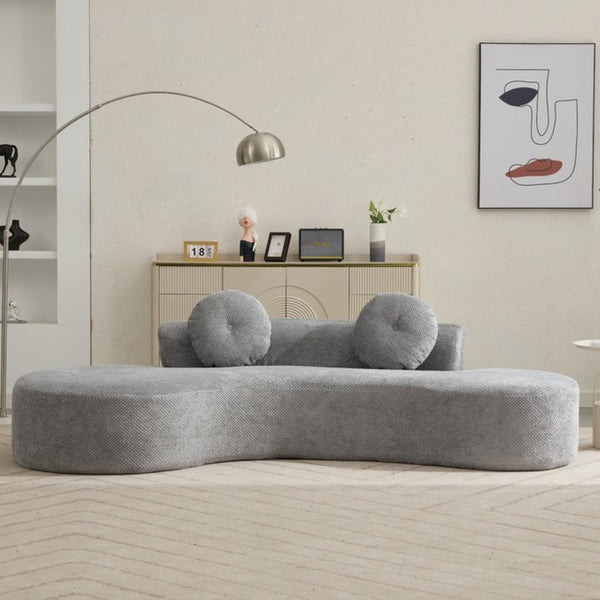 English Elm [new Curved Cloud Sofa 105 Inch Corduroy Upholstered Modern Minimalist Living Room Couch Gray W2108P196831