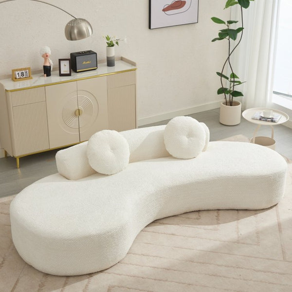English Elm [new Curved Cloud Sofa 105 Inch Corduroy Upholstered Modern Minimalist Living Room Couch Beige W2108P196834