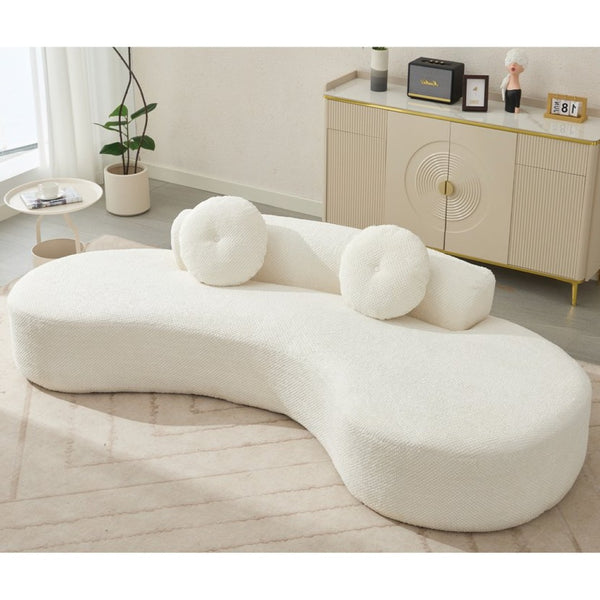 English Elm [new Curved Cloud Sofa 105 Inch Corduroy Upholstered Modern Minimalist Living Room Couch Beige W2108P196834