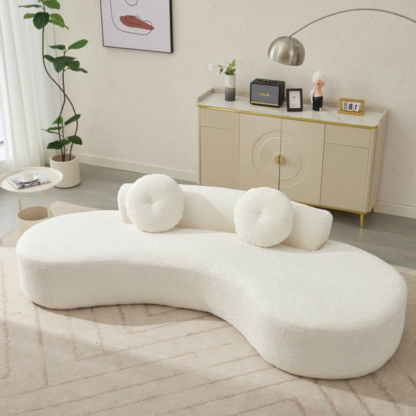 English Elm [new Curved Cloud Sofa 105 Inch Corduroy Upholstered Modern Minimalist Living Room Couch Beige W2108P196834