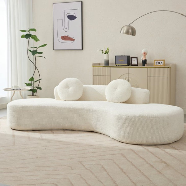English Elm [new Curved Cloud Sofa 105 Inch Corduroy Upholstered Modern Minimalist Living Room Couch Beige W2108P196834