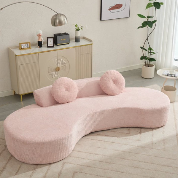 English Elm [new Curved Cloud Sofa 105 Inch Corduroy Upholstered Modern Minimalist Living Room Couch Pink W2108P196836
