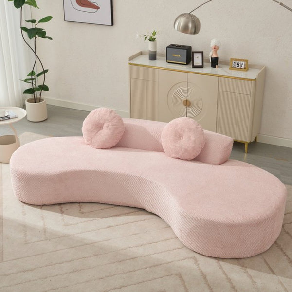 English Elm [new Curved Cloud Sofa 105 Inch Corduroy Upholstered Modern Minimalist Living Room Couch Pink W2108P196836