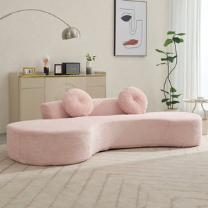 English Elm [new Curved Cloud Sofa 105 Inch Corduroy Upholstered Modern Minimalist Living Room Couch Pink W2108P196836
