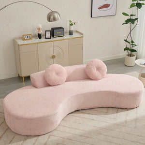 English Elm [new Curved Cloud Sofa 105 Inch Corduroy Upholstered Modern Minimalist Living Room Couch Pink W2108P196836
