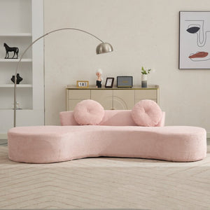 English Elm [new Curved Cloud Sofa 105 Inch Corduroy Upholstered Modern Minimalist Living Room Couch Pink W2108P196836