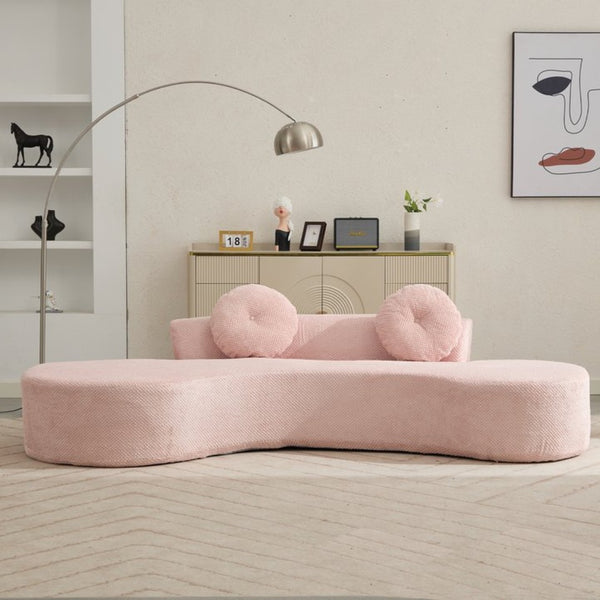 English Elm [new Curved Cloud Sofa 105 Inch Corduroy Upholstered Modern Minimalist Living Room Couch Pink W2108P196836