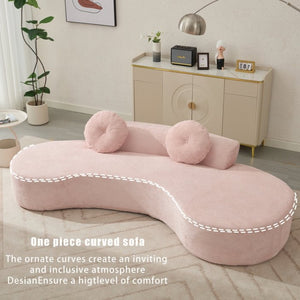 English Elm [new Curved Cloud Sofa 105 Inch Corduroy Upholstered Modern Minimalist Living Room Couch Pink W2108P196836