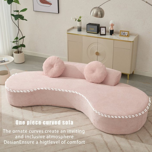 English Elm [new Curved Cloud Sofa 105 Inch Corduroy Upholstered Modern Minimalist Living Room Couch Pink W2108P196836