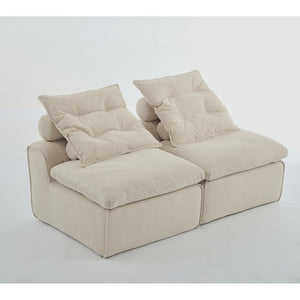 English Elm New Modular Corduroy Two Seat Sofa with Pocket Spring Support and Lumbar Neck Pillows W2108P236840