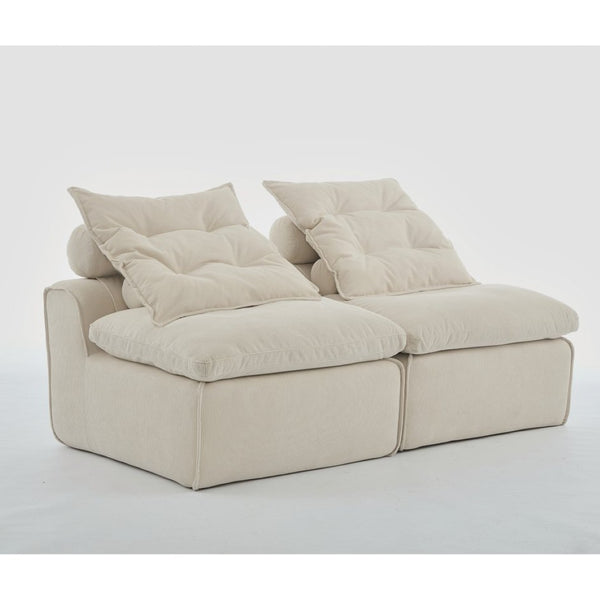 English Elm New Modular Corduroy Two Seat Sofa with Pocket Spring Support and Lumbar Neck Pillows W2108P236840