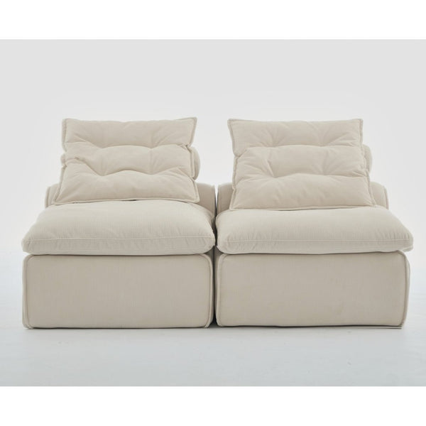 English Elm New Modular Corduroy Two Seat Sofa with Pocket Spring Support and Lumbar Neck Pillows W2108P236840