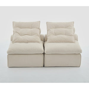 English Elm New Modular Corduroy Two Seat Sofa with Pocket Spring Support and Lumbar Neck Pillows W2108P236840