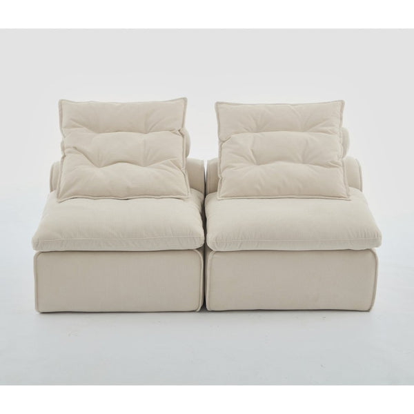 English Elm New Modular Corduroy Two Seat Sofa with Pocket Spring Support and Lumbar Neck Pillows W2108P236840